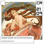 ambient summer vol 3 w/ tina marie & paun | callshopradio.com | CR 21 09 (art deco illustration of a woman with long flowing hair wearing a pink evening gown)