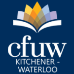 cfuw KITCHENER-WATERLOO (stylized logo of an open book, with each page a different colour looking like flames)
