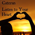 Cateran | Listen To Your Heart (silhouette of a person making a heart with their fingers, sunset background)