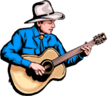 Cowboy playing guitar (illustration)