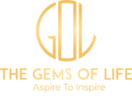 GOL | The Gems Of Life | Aspire To Inspire (golden letters on a transparent background)