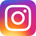 Instagram icon (white outline of a camera on a colourful background)