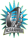 NCRA-ANREC (stylized illustration of a hand holding an old-style microphone with a blue sunburst behind)