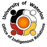 University of Waterloo | Office of Indigenous Relations (text circled around a stylized illustration of four people holding hands, each person coloured black, white, yellow, or red)