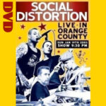 Social Distortion | Live In Orange County (B&W photo of band members on a yellow background)
