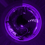 (a purple circular object, possibly a surveillance camera)