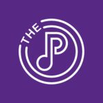The P (a white stylized letter P in the shape of a musical note, with two white circles around it, with a white word "THE" at the 10 o'clock position; all on a purple background)