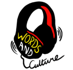 Words and Culture (illustration of words on a set of headphones,  with "Culture" forming the curly cord)